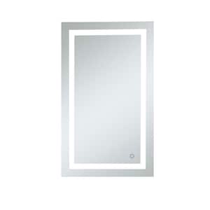Timeless 24 in. W x 40 in. H Framed Rectangular LED Light Bathroom Vanity Mirror in Silver