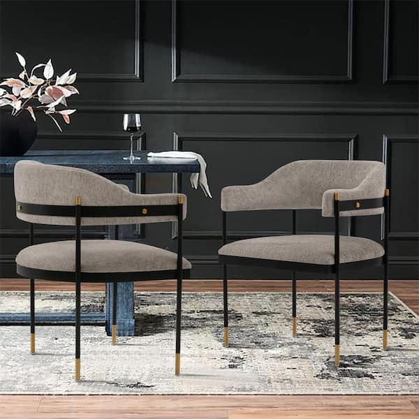 Lia Stone Modern Chenille Upholstered Dining Armchair