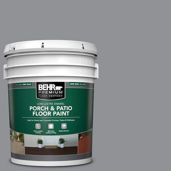 BEHR PREMIUM 5 gal. #PPU26-05 Flint Gray Low-Lustre Enamel Interior/Exterior Porch and Patio Floor Paint