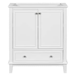 29.50 in. W x 17.80 in. D x 33.80 in. H Bath Vanity Cabinet without Top in White with Two Doors and One Drawer