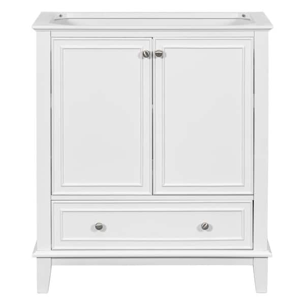 Unbranded 29.50 in. W x 17.80 in. D x 33.80 in. H Bath Vanity Cabinet without Top in White with Two Doors and One Drawer