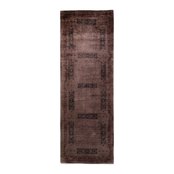 Overdyed Brown 3 ft. x 8 ft. 1 Wool Indoor Area Rug