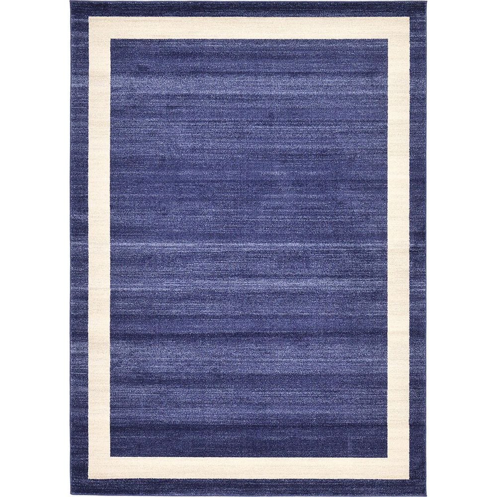 Blue Polypropylene 6 ft. x 9 ft. Solid Color Indoor Area Rug