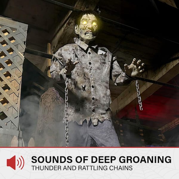 Haunted Hill Farm 6 ft. Tall Motion-Activated Guard Zombie