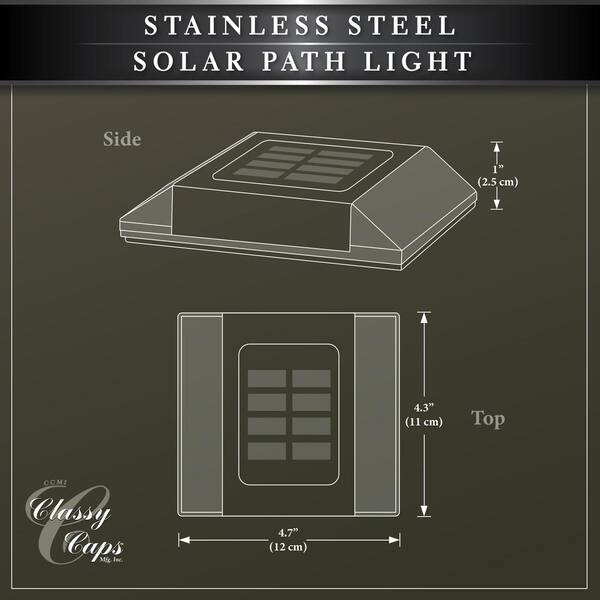 Stainless Steel Integrated 2-LED Solar Deck and Path Light (2-Pack)