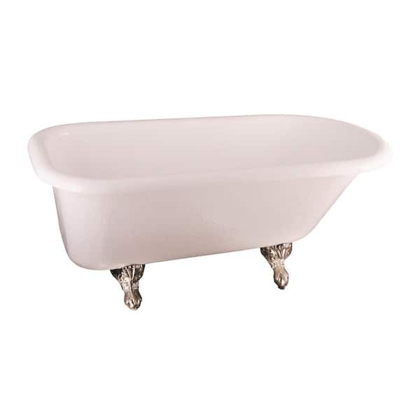 Pegasus 5 ft. Acrylic Ball and Claw Feet Roll Top Tub in White