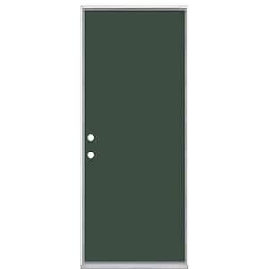 32 in. x 80 in. Flush Right-Hand Inswing Conifer Painted Steel Prehung Front Exterior Door No Brickmold