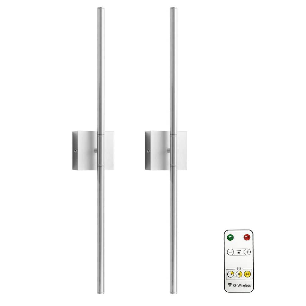 2-Pack 2-Light Nickel Dimmable Timing LED USB Charging Wall Sconce with Remote Control for Living Rooms, or Hallways price history on PriceWatchPro