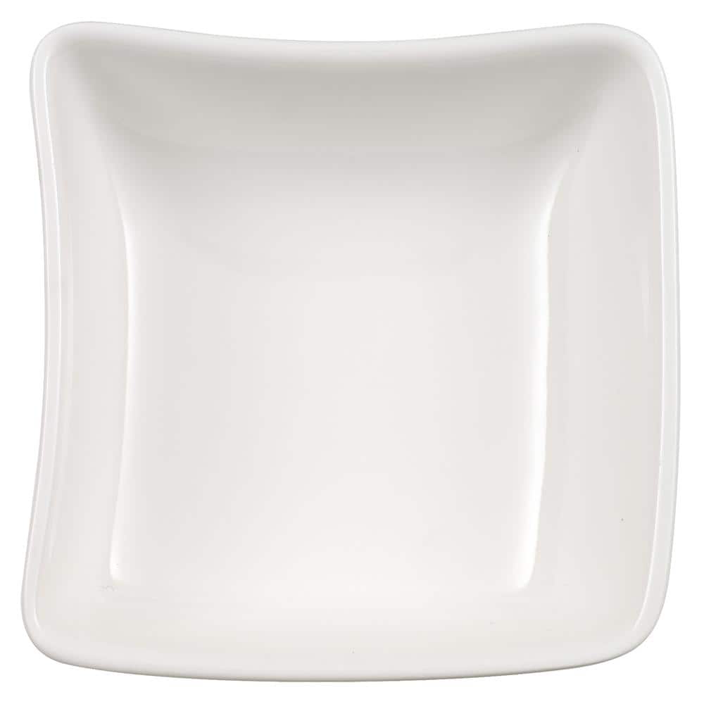 Elegant White Ceramic Square Snack Bowl for Everyday Elegance
