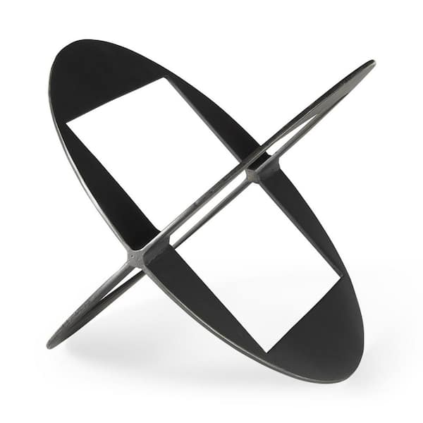 HomeRoots 10 in. Black Metal Geometric Decor Piece