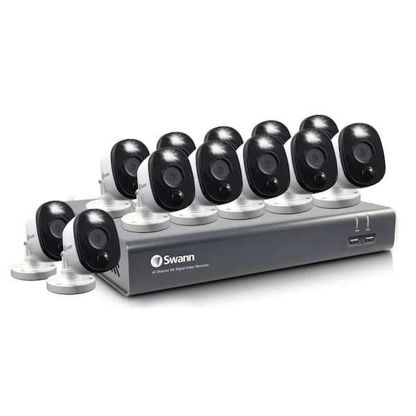 Swann DVR-4580 16-Channel 1080p 1TB DVR Security Camera System with Twelve 1080p Wired Bullet Cameras