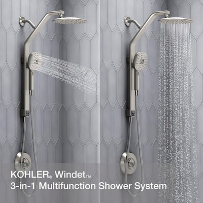 Windet Showering Rail Combo in Vibrant Brushed Nickel
