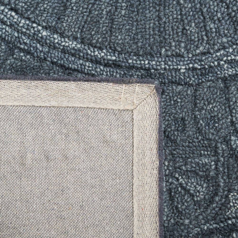Dark Gray Hand-Tufted Wool Medallion Area Rug 3' x 5'