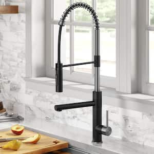 Artec ProCommercialStylePull-Down Single Handle Kitchen Faucet with Pot Fillerin Spot Free Stainless Steel / Matte Black