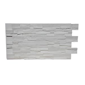 Stack Stone 48 in. x 24.25 in. Polyurethane Interlocking Siding Panel Finished in Coconut White