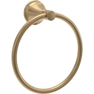 Lorna Wall Mounted Round Closed Towel Ring Bath Hardware Accessory in Champagne Bronze