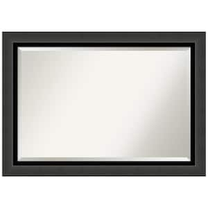 Medium Rectangle Tuxedo Black Beveled Glass Modern Mirror (29.5 in. H x 41.5 in. W)