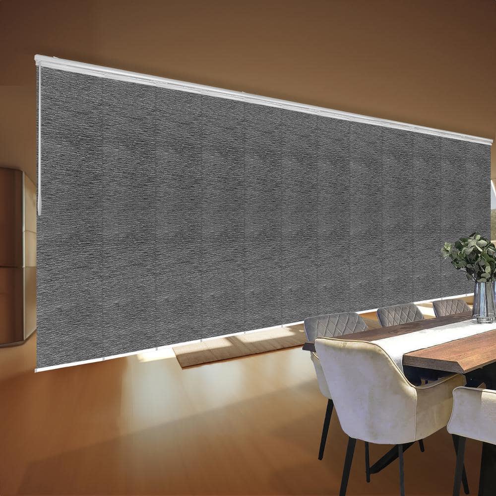 Granite Gray 140 in. - 260 in. W x 94 in. L Adjustable 12-Panel White Double Rail Panel Track with 23.5 in. Slates price history on PriceWatchPro