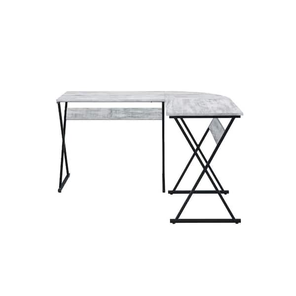 Acme Furniture Zafiri 50 in. Weathered White & Black Finish Writing Desk