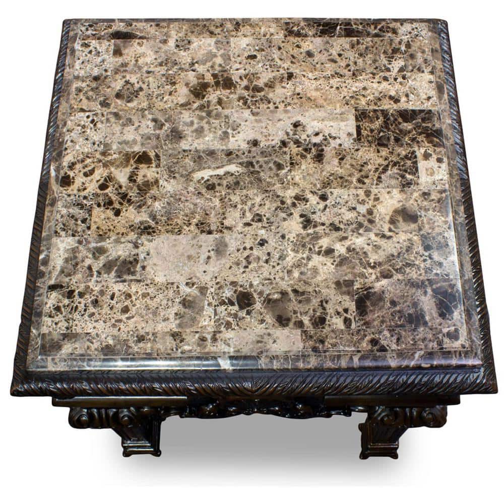 Andrew 28 in. L Cherry Marble-Top Square End Table - thumbnail 3