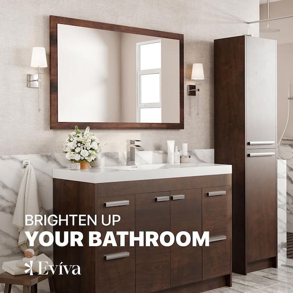 Eviva Sun 48 in. W x 30 in. H Framed Rectangular Bathroom Vanity