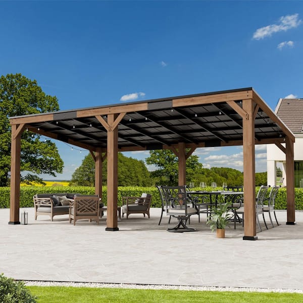 Ultra Series Cedar Wood Gazebo 12 ft. x 20 ft. with Hardtop Steel Roof, Grill Gazebo with Durable and Rot-Resistant