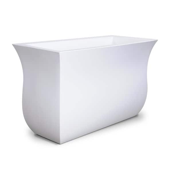 Mayne Valencia 36 in. x 16 in. x 22 in. White Long Polyethylene Planter