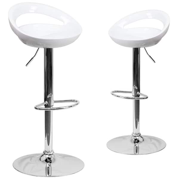 Carnegy Avenue 33 in. White Bar stool (Set of 2)