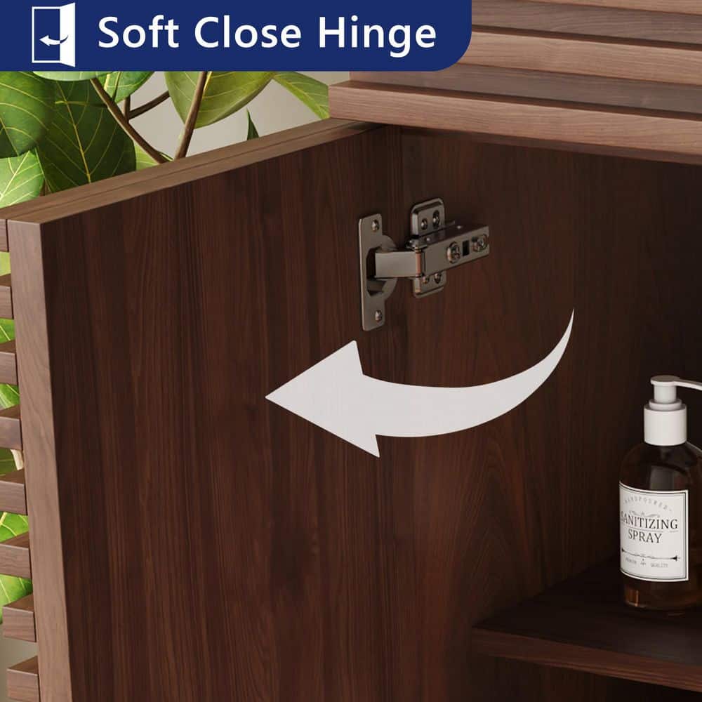 24" Walnut Freestanding Bathroom Vanity with Ceramic Sink