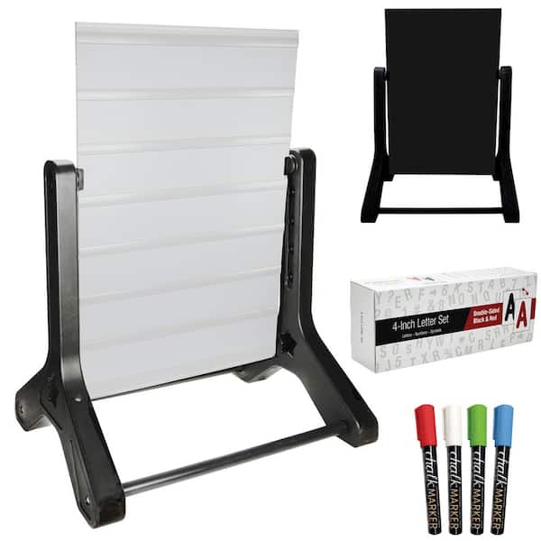 EXCELLO GLOBAL PRODUCTS Excello 24 in. x 36 in. Swinging Message Board Sign, Black