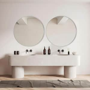 36 in. W x 36 in. H Large Round Aluminum Frame Wall Mounted Wall Mirror Vanity Mirror