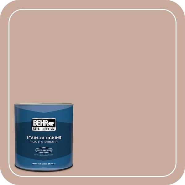 BEHR ULTRA 1 qt. #ICC-97 Powdered Allspice Extra Durable Satin Enamel Interior Paint & Primer