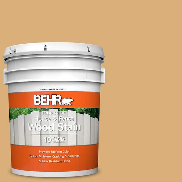BEHR 5 gal. #SC-139 Colonial Yellow Solid Color House and Fence Exterior Wood Stain