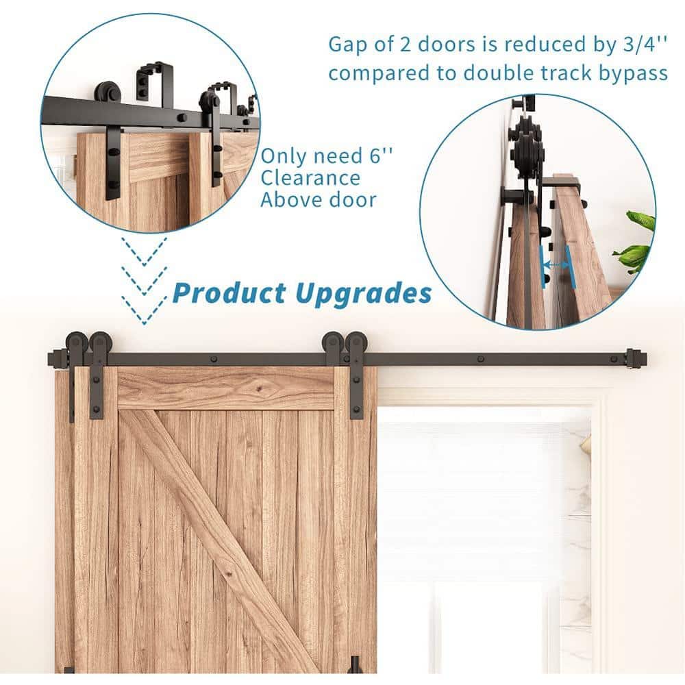 Matte Black Heavy Duty Steel Sliding Barn Door Hardware Kit
