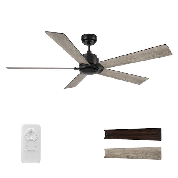 CARRO Welland 60 in. Indoor Black 10-Speed DC Motor Ceiling Fan with Downrod and Remote Control