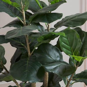 4ft Faux Fiddle Leaf Fig Tree in White Pot