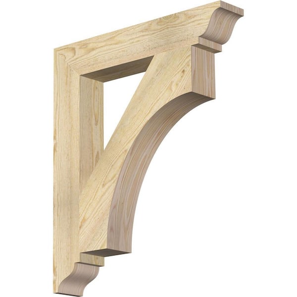 Ekena Millwork 4 in. x 28 in. x 24 in. Douglas Fir Westlake Traditional Rough Sawn Bracket