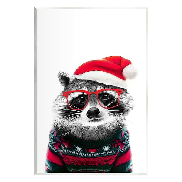 Stupell Industries Raccoon in Holiday Sweater by Annalisa Latella 1 Piece Unframed Graphic Print Animal Poster Art Print 15 in. x 10 in.