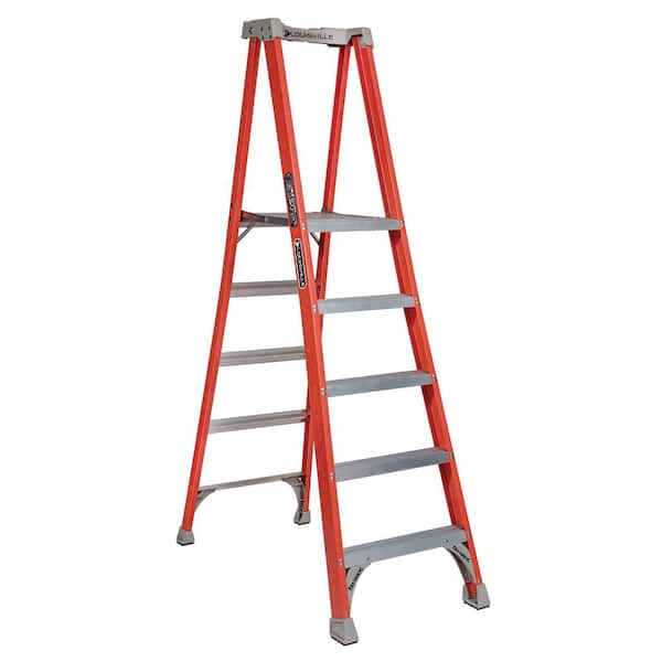 Louisville Ladder 5 ft. Fiberglass Pinnacle Platform Ladder with 300 ...