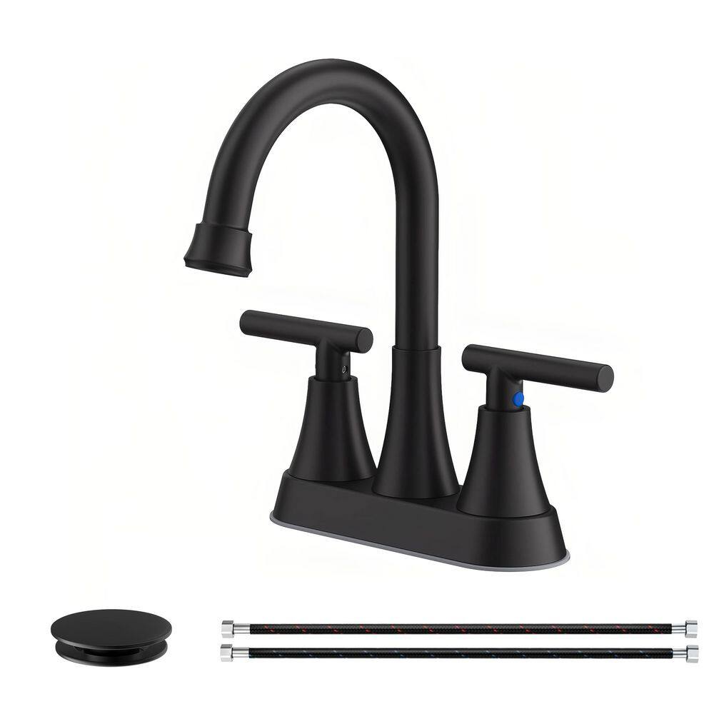 HOMEMYSTIQUE Easy Install 4 in. Centerset Double Handle Spot Resistant ...