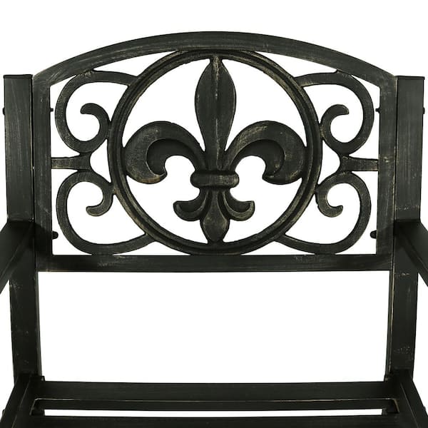 fleur de lis metal rocking chair