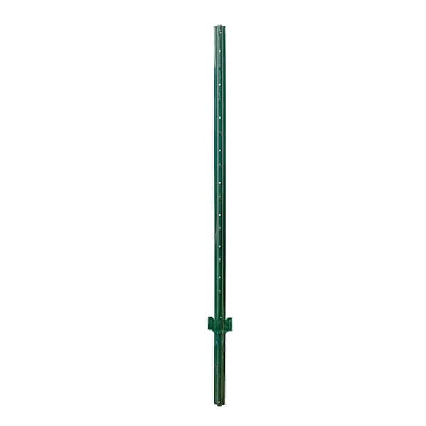 Everbilt 2-1/4 in. x 2-1/2 in. x 4 ft. Green Steel Fence U Post