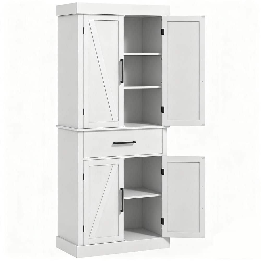 20.90 in. W x 15 in. D x 47 in. H White Particle Board Freestanding Linen Cabinet with 5-Shelves and Drawer in White price history on PriceWatchPro
