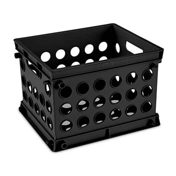 Sterilite - Plastic Black Storage Box Milk Crate Containers Home (6 Pack)