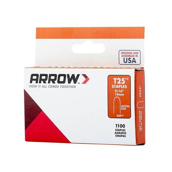 T25 259 9/16" Round Crown Steel Staples 1000/Pk LOT OF 5 packs Arrow Fastener 