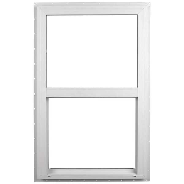 Ply Gem 35.5 in. x 35.5 in. 500 Series White Vinyl Insulated Single Hung Window with HPSC Glass, Screen Included