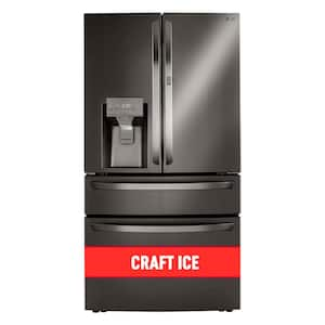 30 cu. ft. 4-Door French Door Refrigerator, Door-In-Door, Full-Convert Drawer, Craft Ice in PrintProof Black Stainless