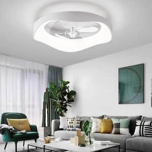 19.7 in. LED Indoor White Simple Luxury Modern Style Ceiling Fan Light with LED Fixture
