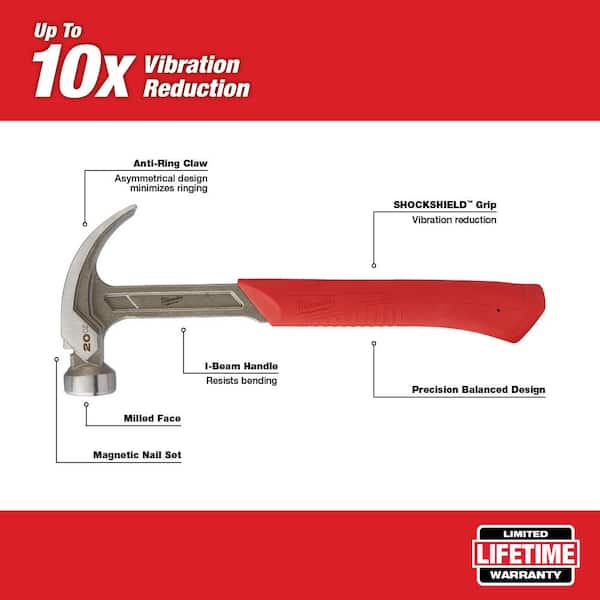 20 oz. Curved Claw Smooth Face Hammer with 15 in. Pry Bar