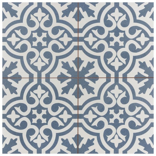 Merola Tile Berkeley Blue 17-5/8 in. x 17-5/8 in. Ceramic Floor and Wall Tile (13.14 sq. ft./Case)